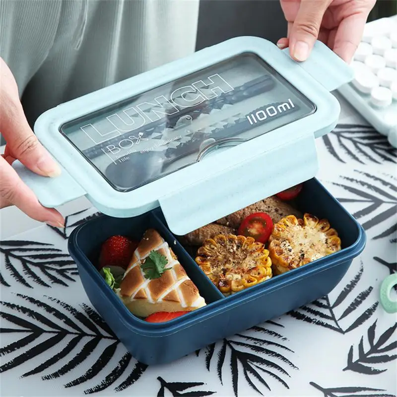 

Microwave Lunch Box Wheat Straw Dinnerware Food Storage Non-toxic Eco-friendly Container Lunch Bag Children Adult School Office