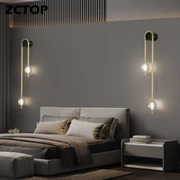 creative background wall lamps modern minimalist living room bedroom copper wall light aisle corridor crystal decor wall sconces
