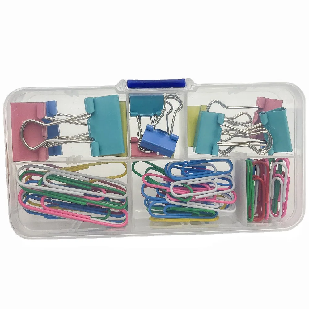 

1Box/set Metal paper clip color paper clip, Binder Clips used for books stationery school office supplies high quality