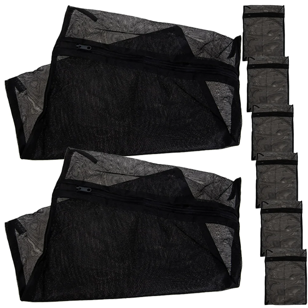 

8 Pcs Container Black Laundry Bag Travel Lingerie Mesh Bags Delicates Polyester Garment Washing