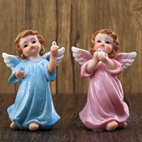 2pcs guardian angel figurines resin angel decorations religious peace dove angel statues little angels praying for peace