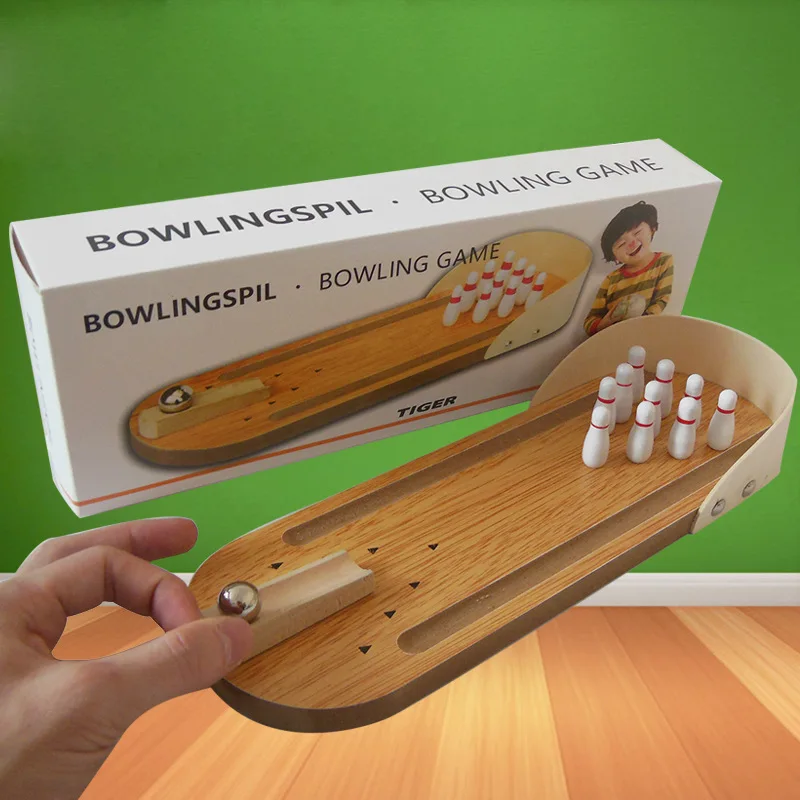 

Mini Bowling Table Games Wooden Children's Educational Innovative Toys Solid Wood Parent-child Fun Ball Ability Training