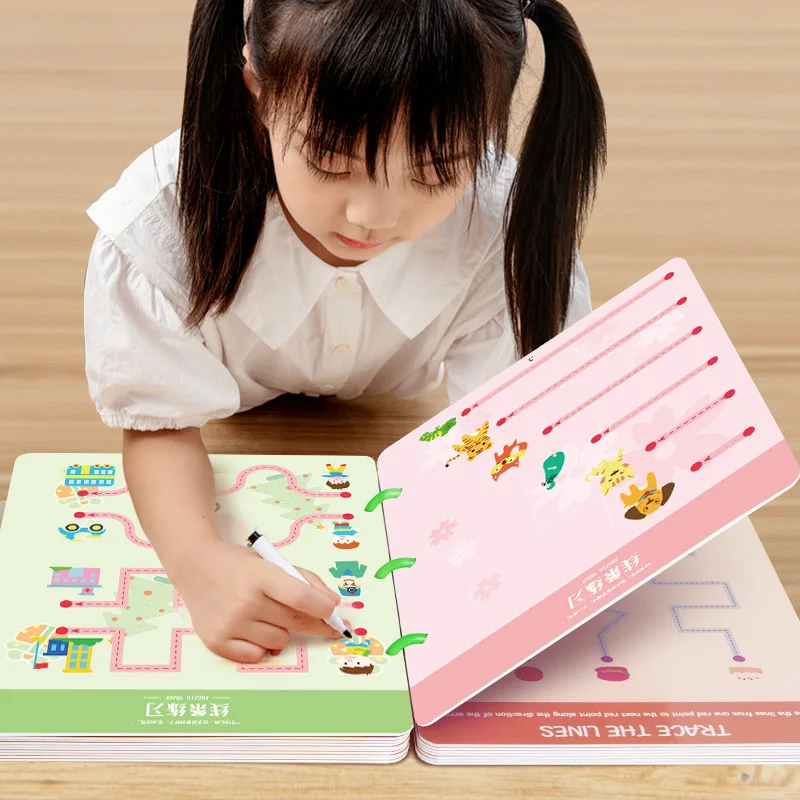 

Reusable Magical Tracing Workbook Magic Practice Copybook Control Training Book Children Montessori Drawing Education Stationery