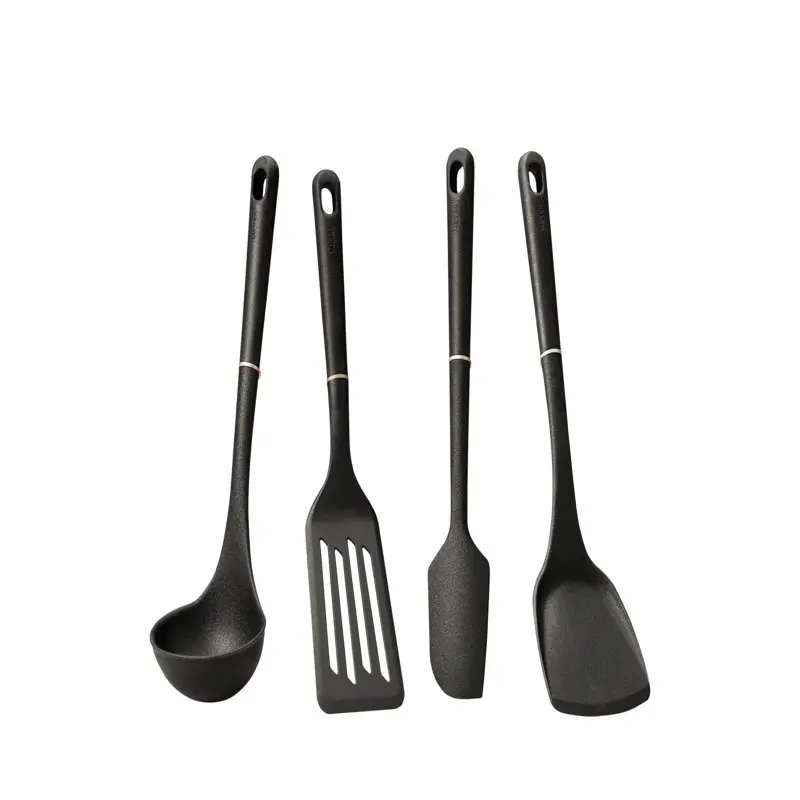 

Silicone Kitchen Cooking Utensil and Tool Set, 4-Piece, Matte Black