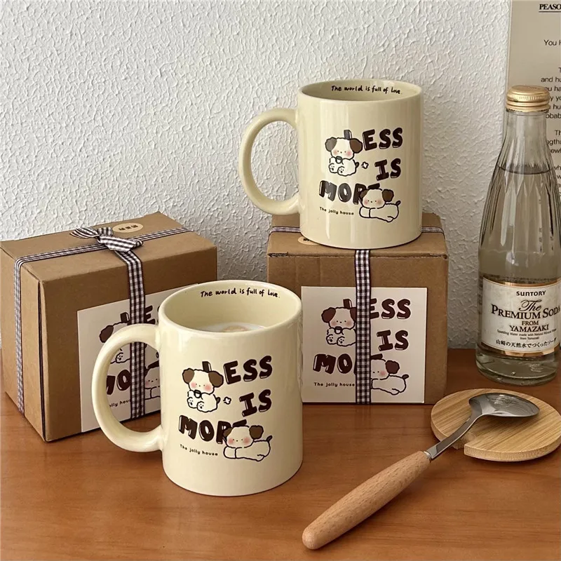 

Kawaii Wallace Gromit Ceramics Mug Juice Coffee Water Cup Anime Girl Heart 350ml with Handle Portable Gift Box for Couple Models