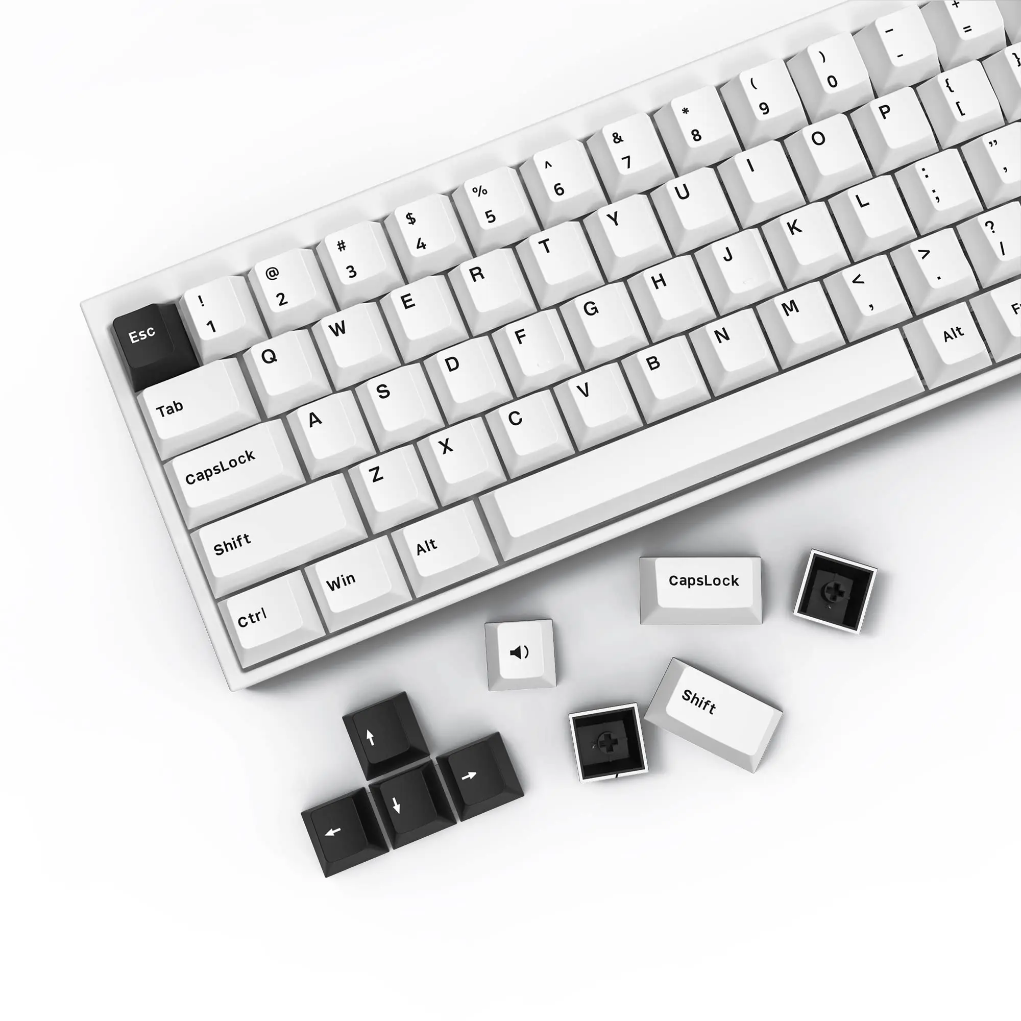 168 Keys BOW White Black Keycap PBT Keycaps Cherry Profile Double Shot for Gateron Cherry MX Switches Mechanical Gamer Keyboard