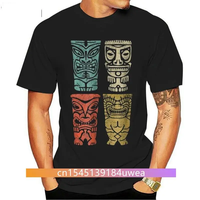 New Retro Tiki Polynesian Beach T-Shirt Breathable Tops Tee Shirt