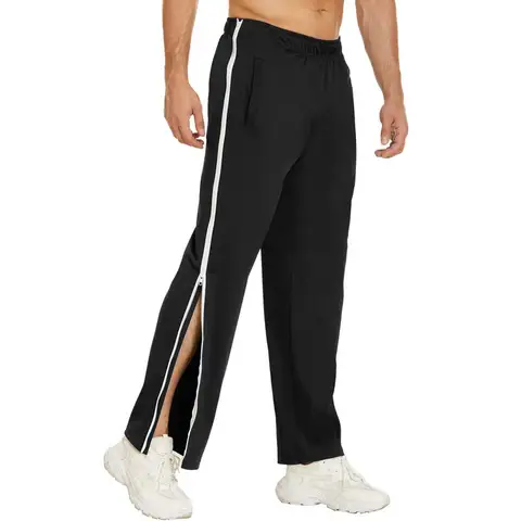 Мужские спортивные брюки со средней посадкой, спортивные брюки с эластичным поясом и карманами, комбинированные цветные широкие брюки с боковой молнией, баскетбольные брюки