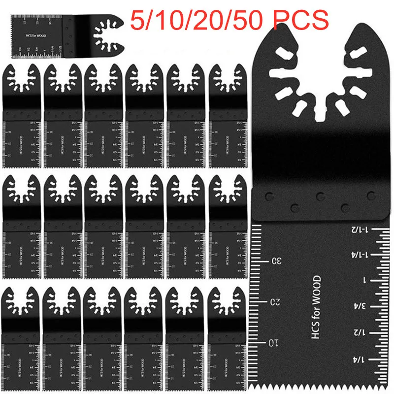 5/10/20/50Pcs 34mm Universal Saw Blade Oscillating MultiTool Straight Scale Cutting Wood Blades Tools For Fein Multimaster Power |