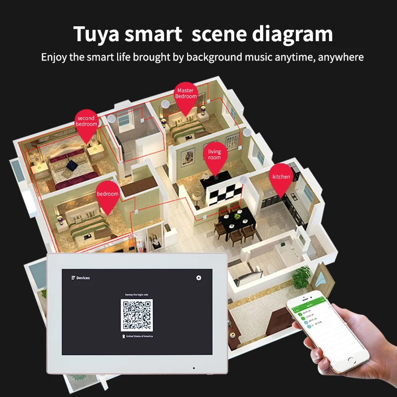 Настенный усилитель Tuya Wi-Fi Bluetooth mini Smart 7 1 android музыкальный плеер для фона Система