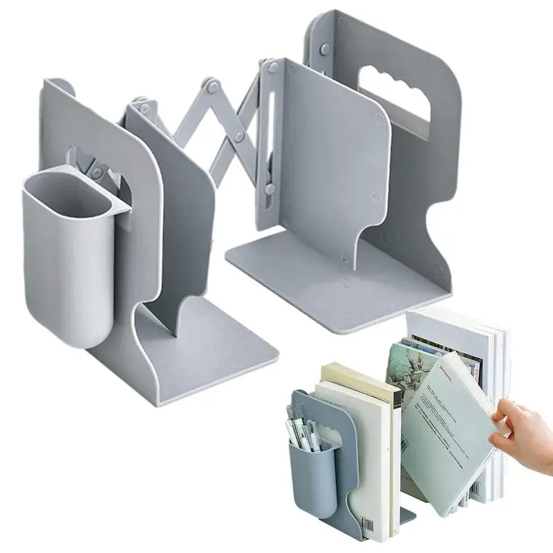 

Retractable Desk Book Holder Book Organizer For Desk With Pen Case Removable Desk Organizer And Accessories For Office Books