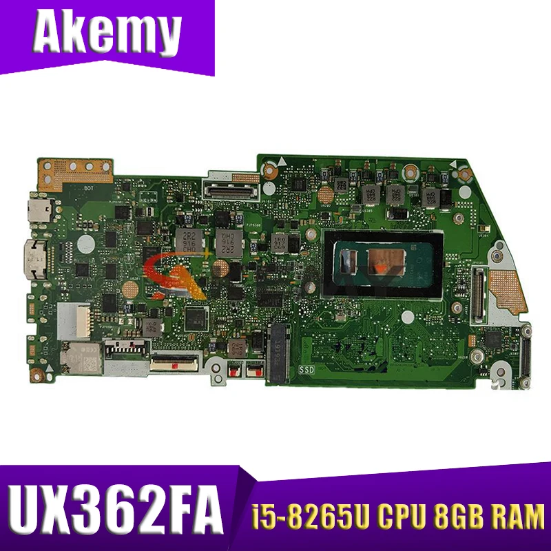 

Материнская плата AKemy для ноутбука ASUS UX362FA-EL142T ZenBook Flip UX362, с процессором i5-8265U, 8 Гб ОЗУ, протестирована полностью на 100% год