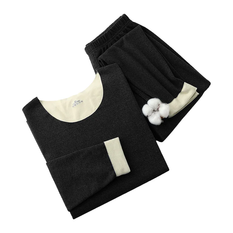 Seamless Men's Thermal Underwear Suit Winter Autumn Thicken Thermo Clothing Set 2Pcs AB Sides Keep Warm Thermal Shirt + Pants