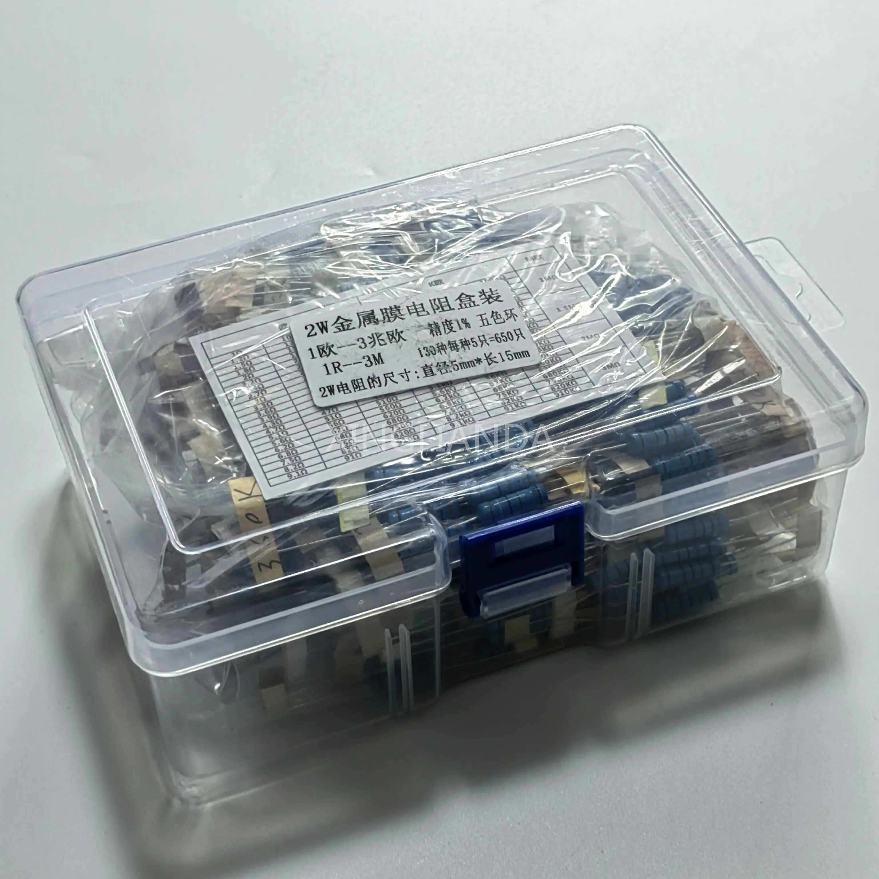 650 шт./кор. 130 значений * 5 шт. 2 Вт 1% металлопленочные резисторы набор в упаковке