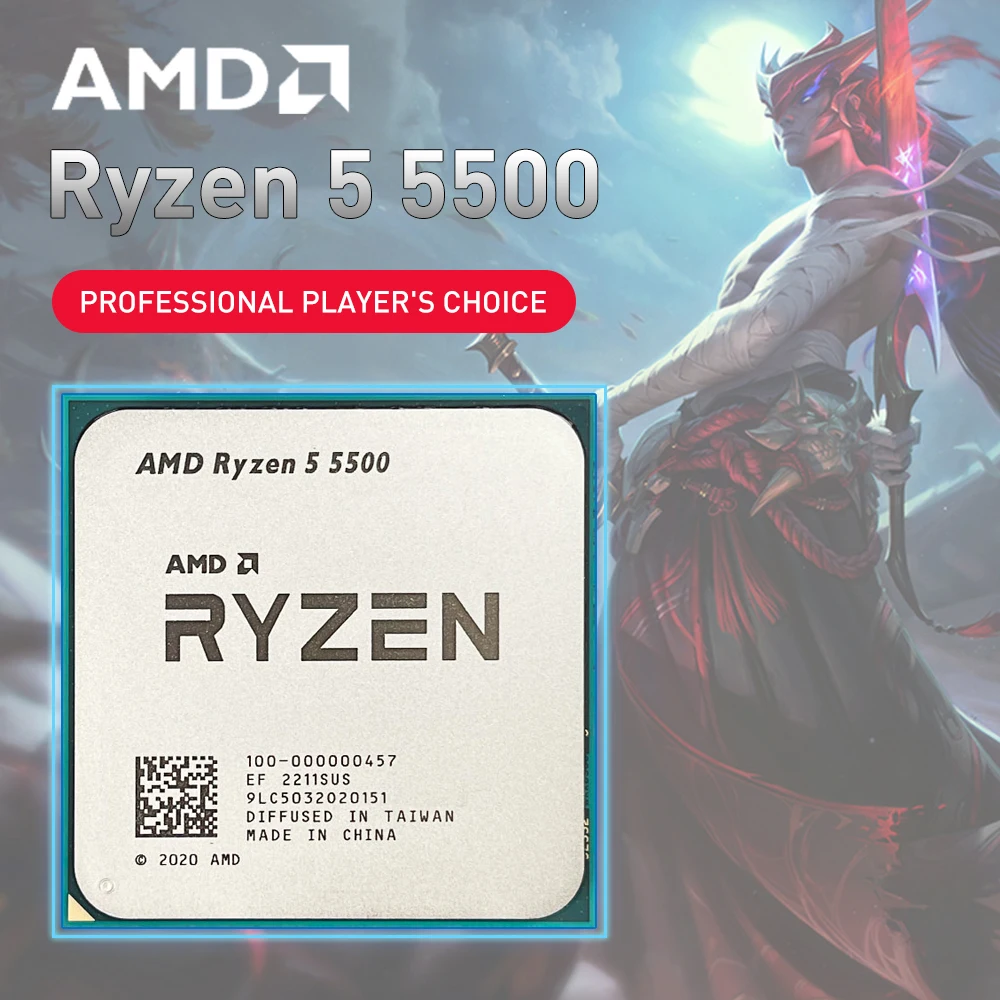 Процессор AMD Ryzen 5 5500 R5 5500 3,6 ГГц 6-ядерный ЦПУ с двенадцатью потоками 7 нм L3 = 16M 100-000000457 разъем AM4 PCIe 3,0 Новинка - комплектующие для пк