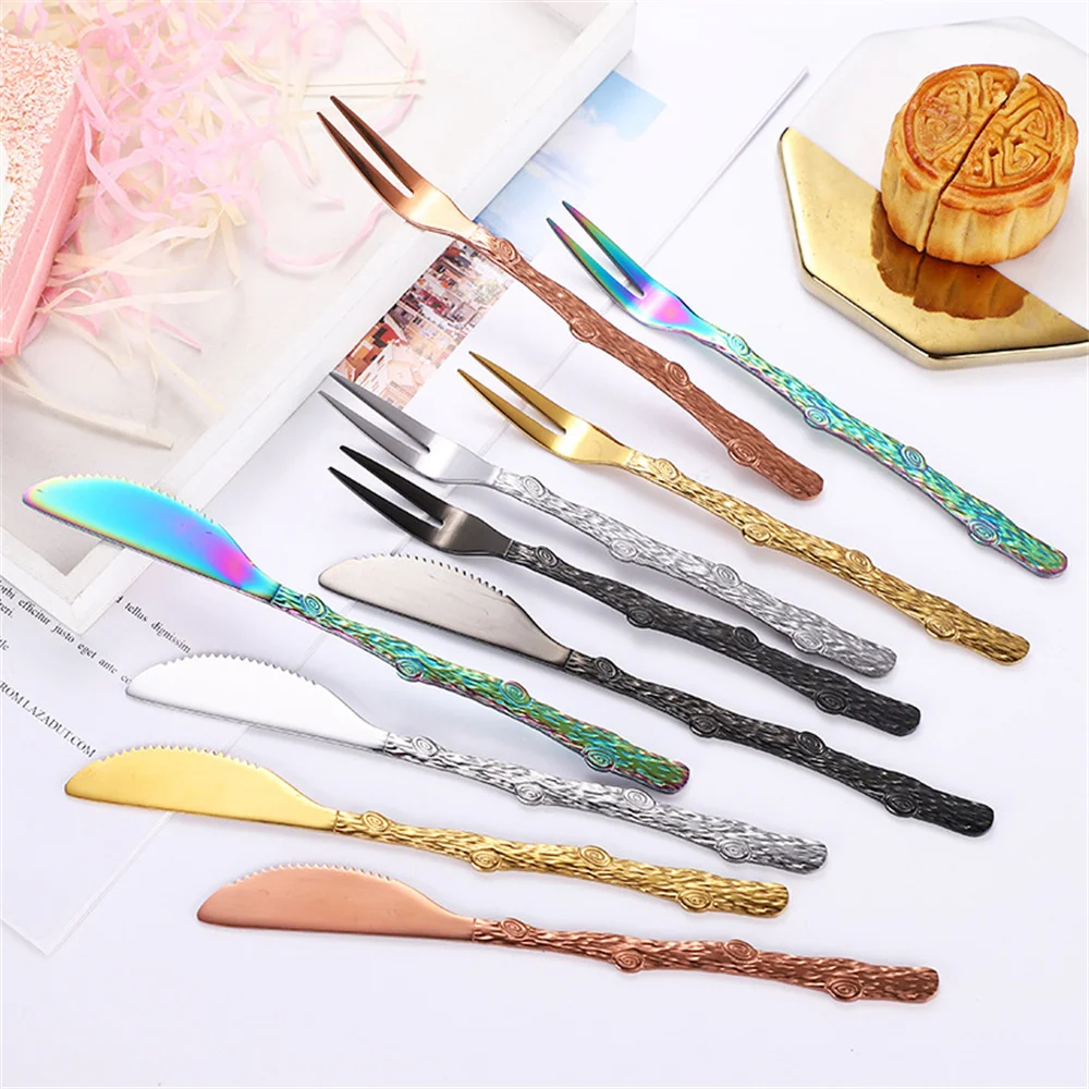 

1PC Classical Knife Coffe Mixing Spoon Creative Branch Dessert Knife Fruit Fork Household Tools for Home Accessories Knives