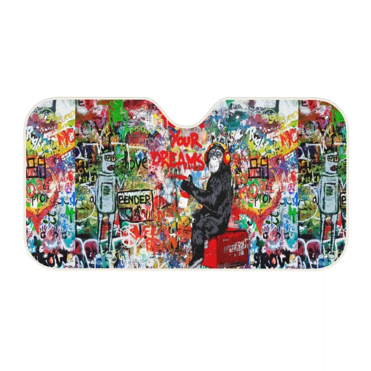 

Graffiti Monkey Follow Your Dreams Lightweight Car Windshield Sunshade