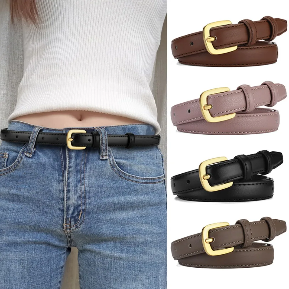 Leather Belt For Women Pin Buckle Jeans Black Belt Chic Luxury Brand Ladies Vintage Strap Female Waistband