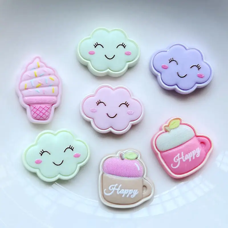20 шт. милые облака мороженое с плоским основанием из смолы искусственные