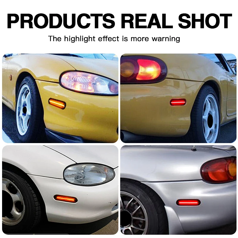 4 шт. светодиодных боковых габаритных огней Canbus для Mazda Miata MX-5 1990-2005 годов выпуска, передние янтарные указатели поворота, автомобильные аксессуары. (art.: 3920dcedefe4b) - 3920dcedefe4b