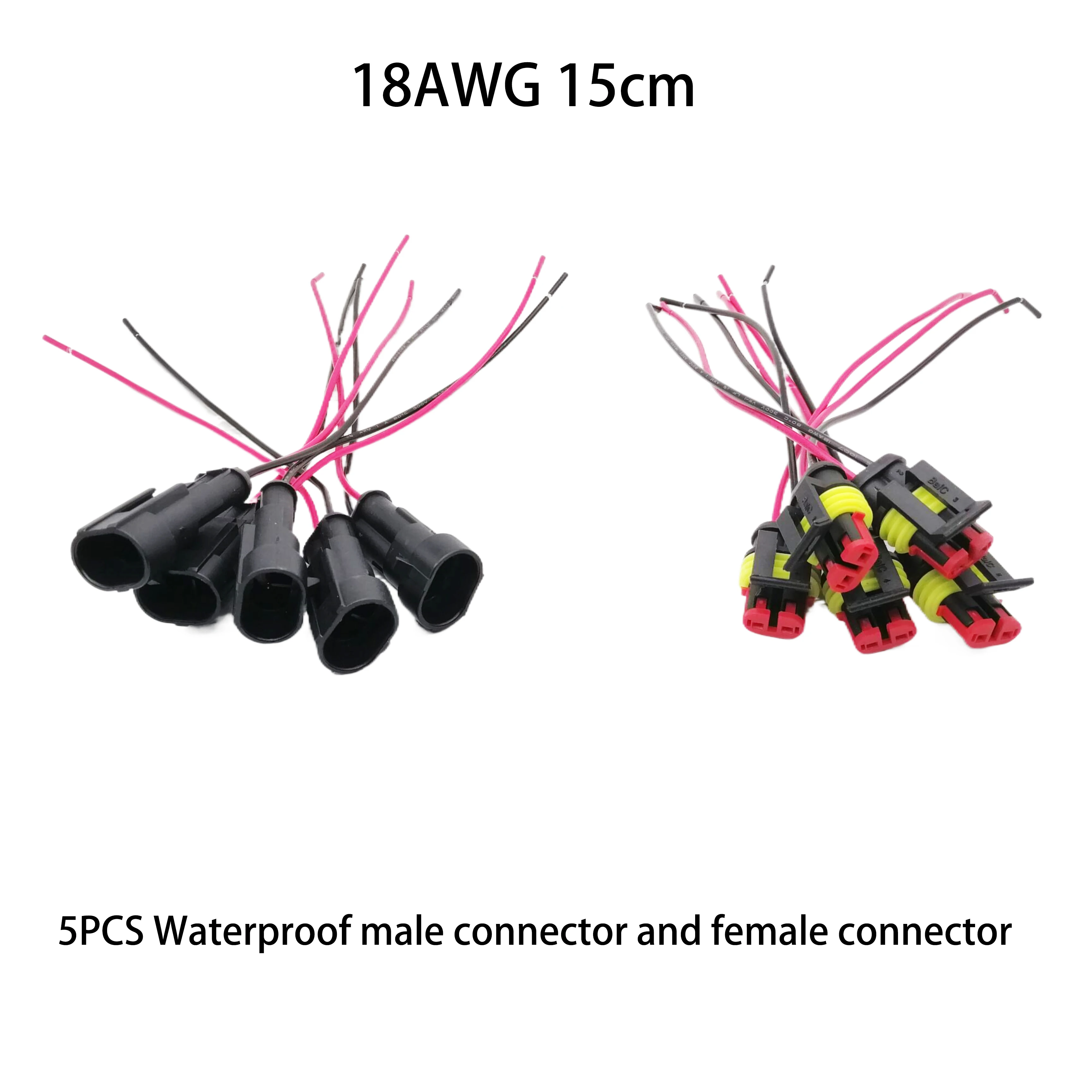 

5PCS 2P 1.5mm Automotive Waterproof Electrical Wire Connector 1.5MM Male And Female Plug Socket Wire Harness AMP