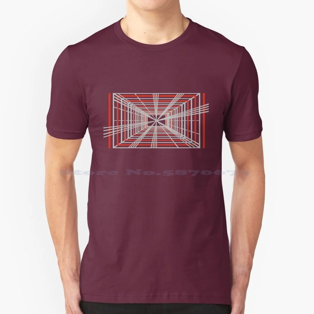 

Perspective Vanishing Point Geometric Design ( Grey , Red ) T Shirt 100% Cotton Tee Perspective Lines Vanishing Point Parody