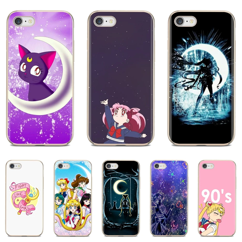 

For iPhone 10 11 12 13 Mini Pro 4S 5S SE 5C 6 6S 7 8 X XR XS Plus Max 2020 Sweet Silicone Phone Case Hot Sailor Moon Lovely