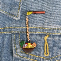 cartoon japanese style ramen brooch smile bowl noodles badges custom enamel pins bag clothes lapel pin fashion food jewelry gift