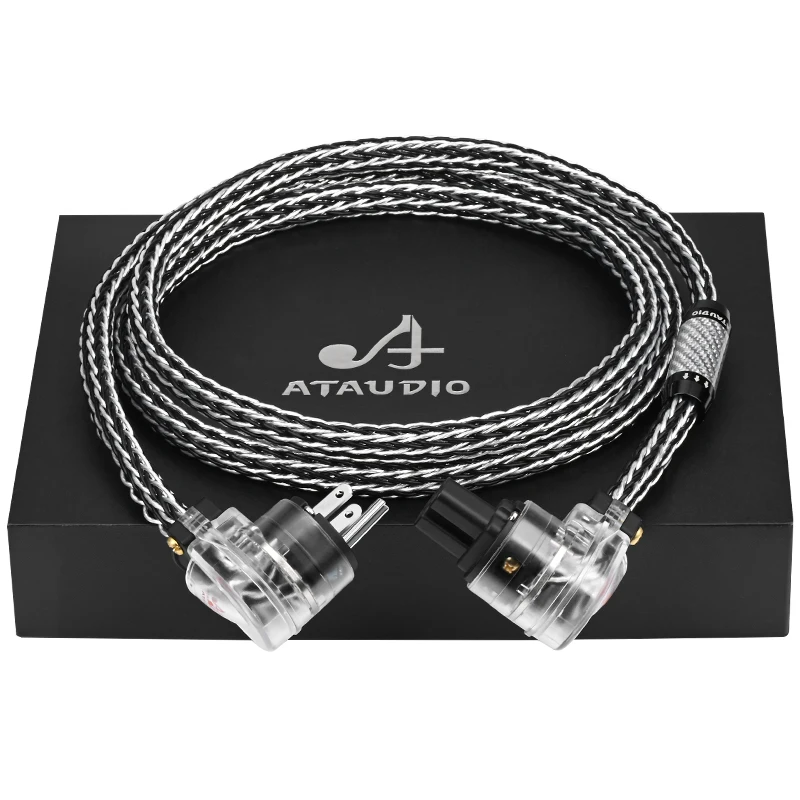 

ATAUDIO Hi-End power cable hifi audio EU/US/AU power cord OCC silver mix power cable for Amplifier Cd Player 1.5 m
