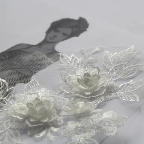 3D цветочная аппликация из полиэстера