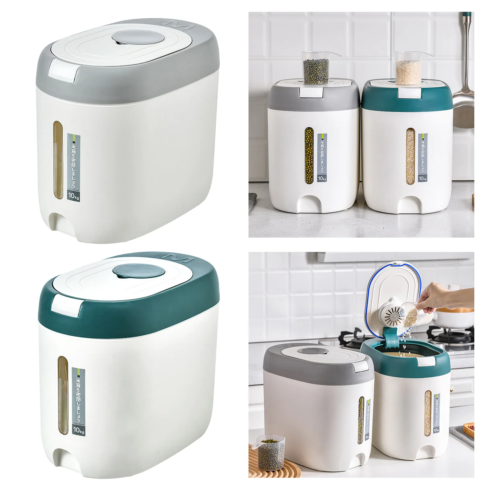 

10KG Kitchen Rice Storage Bucket Jar Sealed Rice Box Container
