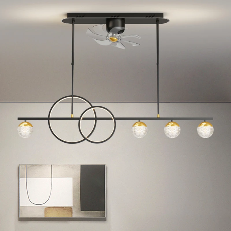 

Nordic hanging Ceiling fan light lamp Chandeliers for dining room lustre pendant lights Ceiling fans with lights remote control