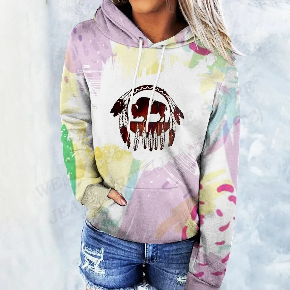 

Женская толстовка с длинным рукавом, повседневный свободный винтажный пуловер с 3D-принтом в экзотическом стиле, Y2K, осень