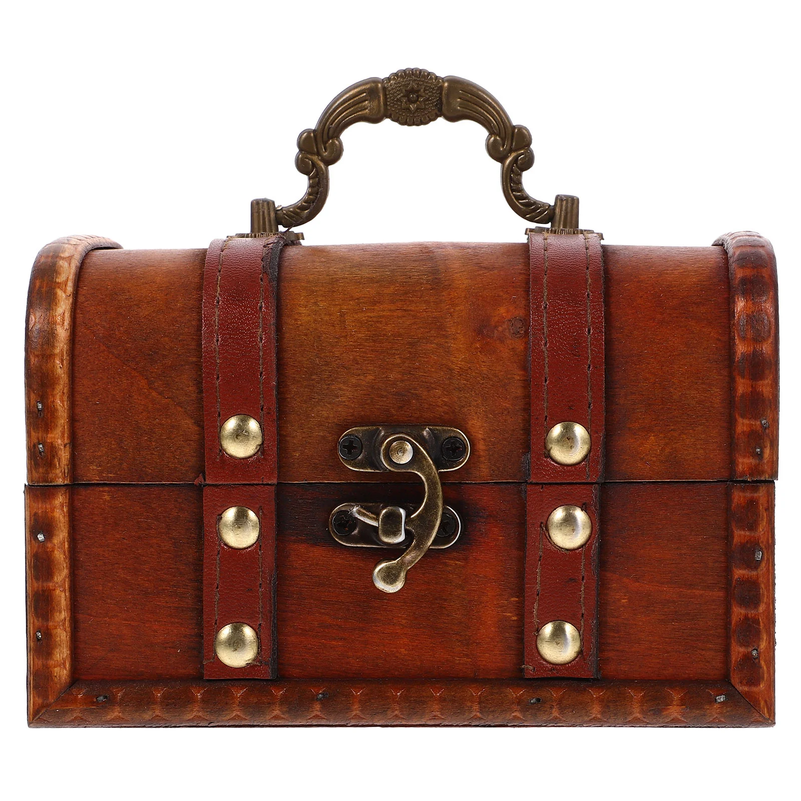 

Wooden Treasure Retro Pirate Jewelry Case Piggy Bank Storage Trinket Jewellery