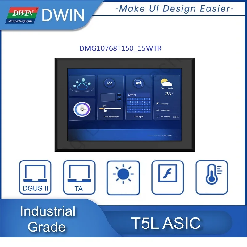 

ЖК-модуль DWIN 15,0 дюйма 1024*768, IPS-экран с резистивным касанием, Arduino ESP32- DMG10768T150