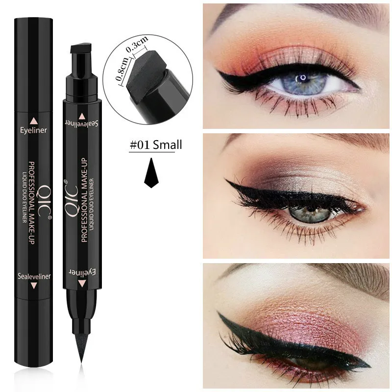 

1Pcs Fashion Liquid Eyeliner Pencil Super Waterproof Black Double-Headed Stamps Eye Liner Eye Maquiagem Cosmetic Makeup Tool TS1