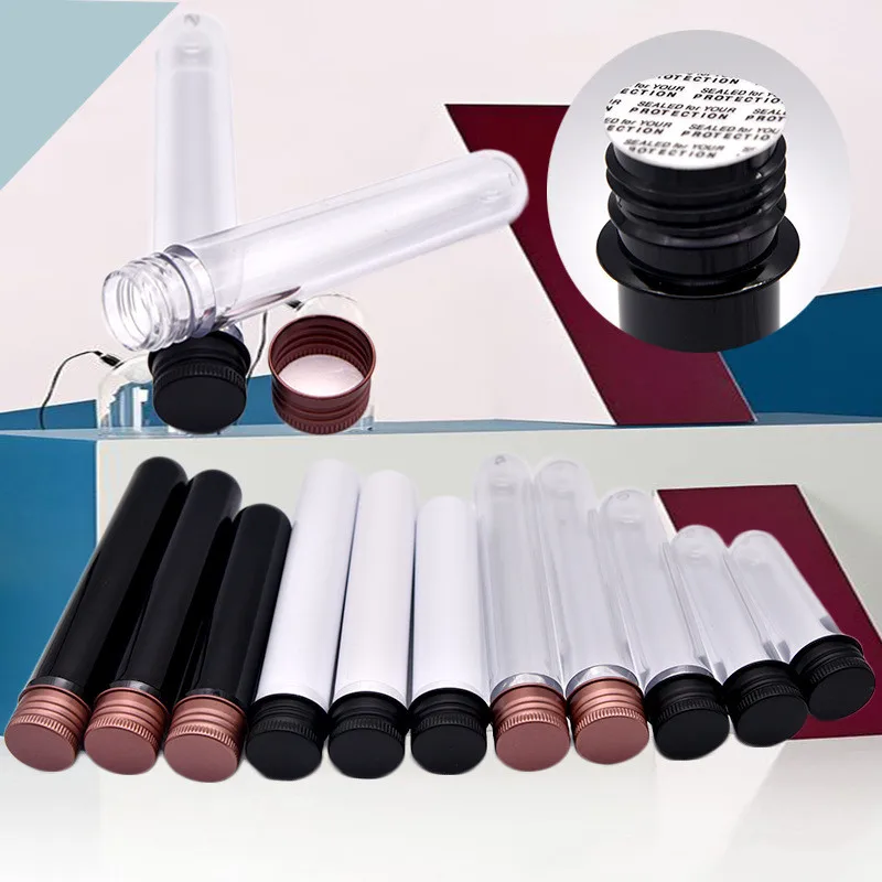 Лабораторные пробирки с прозрачным пластиковым круглым дном 200 шт. алюминиевыми