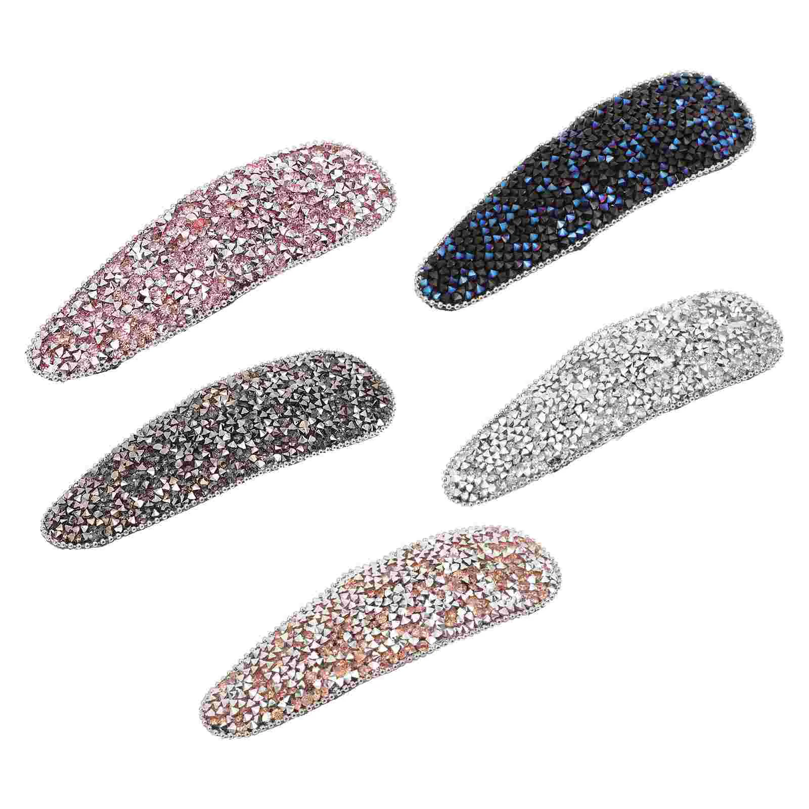 

Hair Clips Rhinestone Snap Clip Barrettes Crystal Accessories Women Bridal Wedding Shining Bride Hairpins Sparkly Large Side