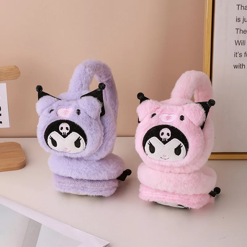 Модные плюшевые наушники Sanrio Kuromi милые с героями мультфильмов для мальчиков и