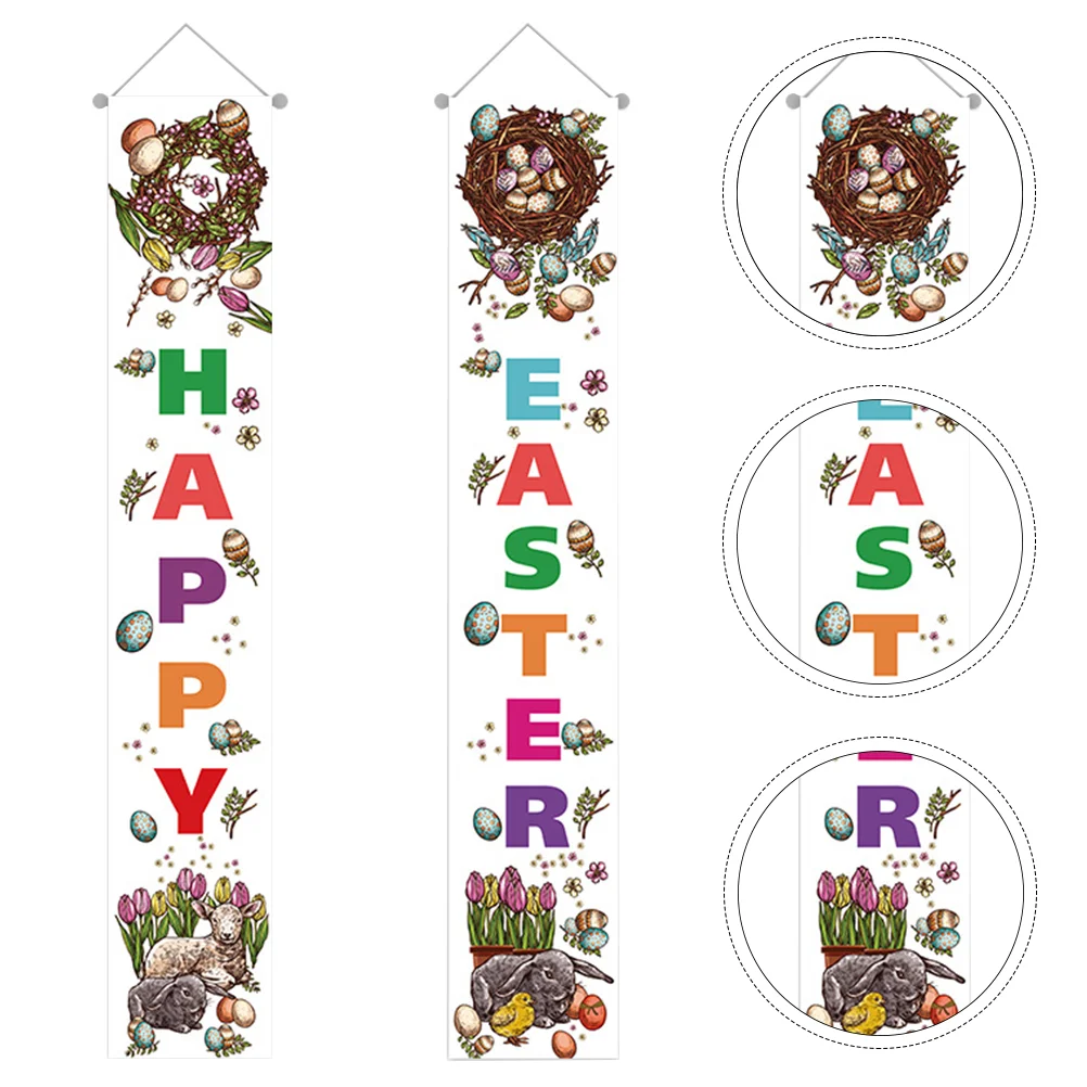 

1 Pair Happy Hanging Banners Poster Door Hanger Party Supplies Banner Decor