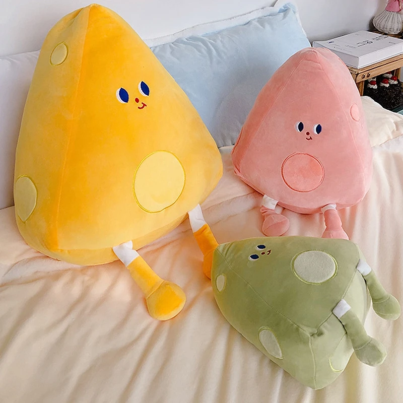 

Cute Plush Doll Simulation Cheese Throw Pillow Lovely Bed Seat Cushion Creative Food Toy for Kids Soft Sofa Chair Decor Cushion
