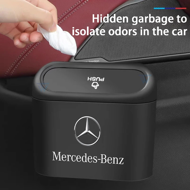 Фото Автомобильный мусорный бак, ящик для хранения мусора, интерьер для Mercedes Benz AMG E GLC GLA GLB CLA CLS GLE C A B S GLK MLClass, аксессуары №5