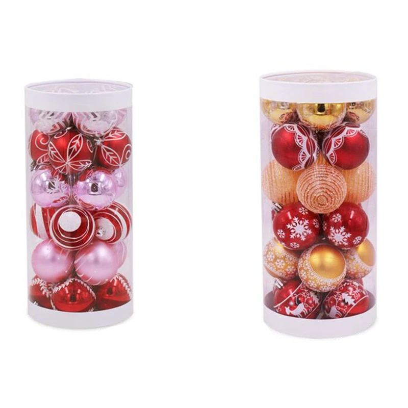 

24 шт. разноцветные декоративные шары для рождественской елки, рождевечерние, окно, украшение для дома, Рождественский подвесной шар, украше...