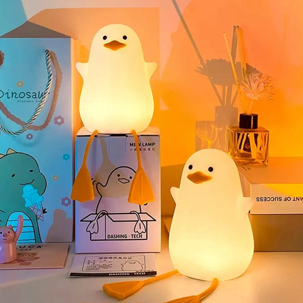 

LED Seagull Night Light USB Rechargeable Dimming Touch Silicone Cute Table Lamp Bedroom Bedside Decoration Kids Gift Baby Light