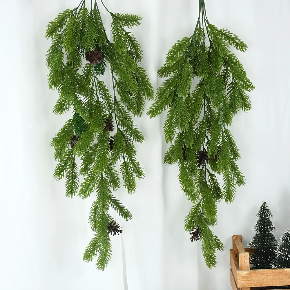 

80cm Artificial Green Plants Christmas Rattan Garland Wreath Xmas Party Wedding Decor Pine Tree Vine New Year Hanging Ornaments