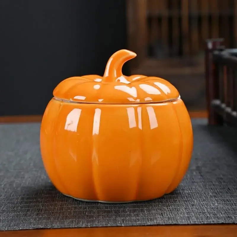 Бытовая креативная банка для тыквы и специй керамическая свечей кухонная