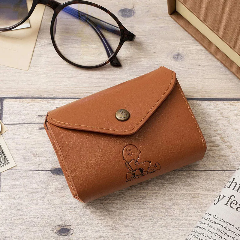 

Кошелек тройного сложения из искусственной кожи для девочек, маленький бумажник с монетницей и милыми мультяшными плюшевыми игрушками для ...