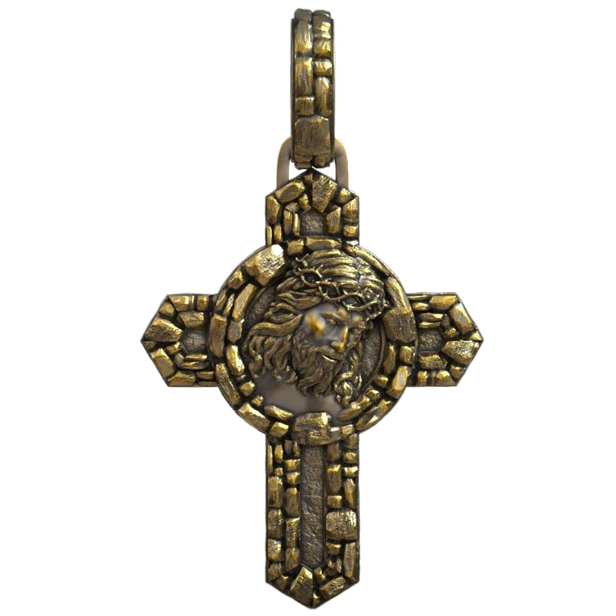 

20g Crucifix Jesus Cross Catholic Medal Saint Benedict Gold Pendant 925 Solid Sterling Silver Pendant Punk Hollow