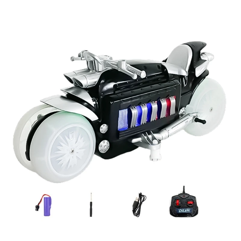 

Детский мотоцикл с дистанционным управлением, детский мотоцикл с вращением на 360 °, трюковая машина для мальчиков, 2,4 ГГц, высокоскоростной автомобиль, подарок для детей