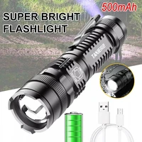 high power led flashlight t9 tactical torch usb rechargeable waterproof hand light built in battery self defense camping hunting